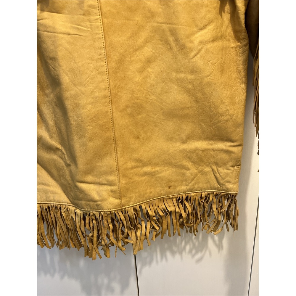 Lucky Brand 100% Genuine Leather Fringe Cowboy/Southwest Style Jacket - Sz S - Picture 9 of 11